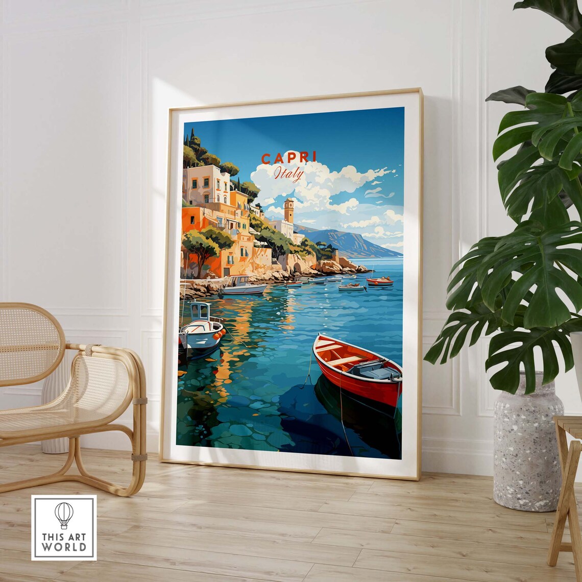 Capri Italy Travel Poster, European Wall Art - Image 3