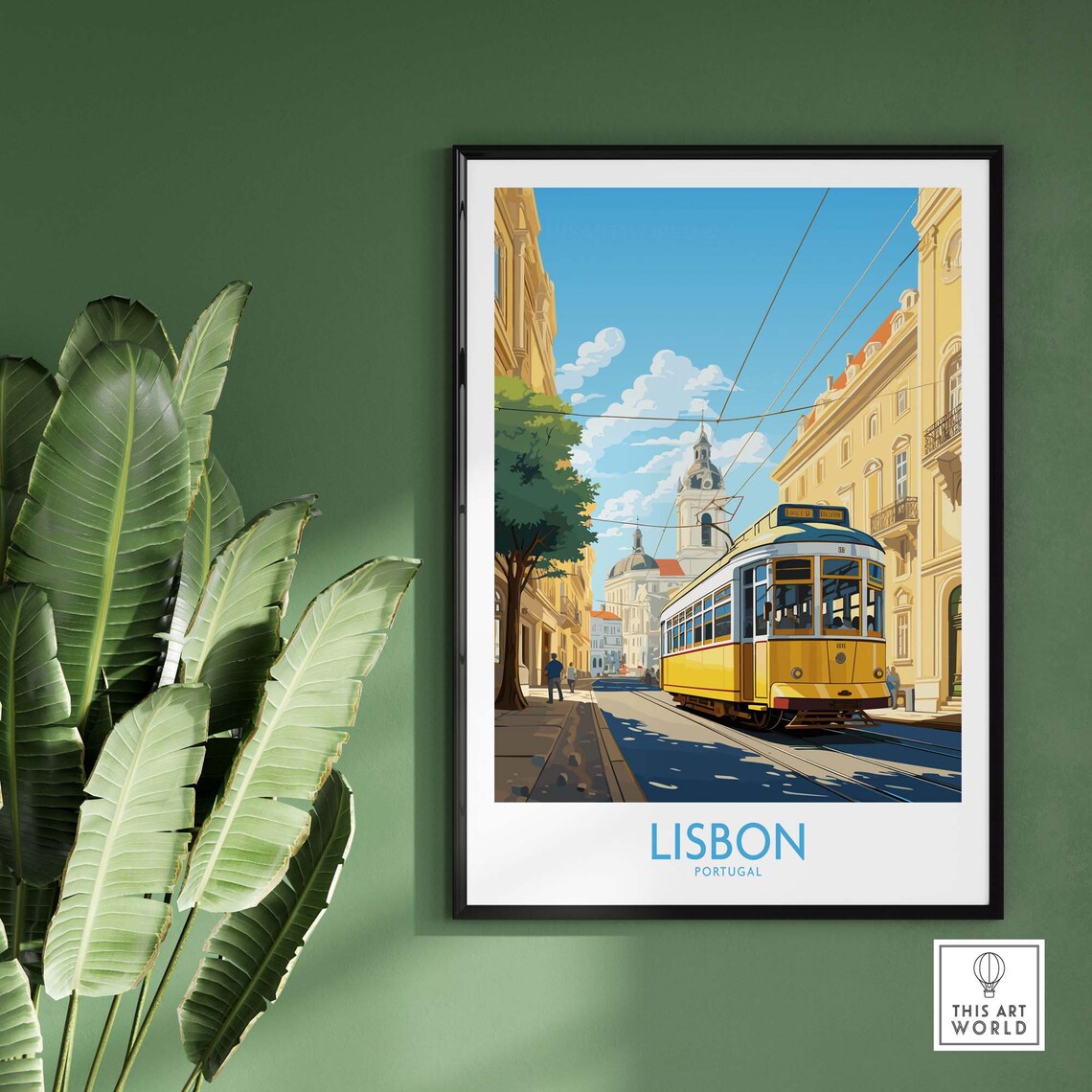 Lisbon Modern Portugal Travel Poster, Art Print - Image 2