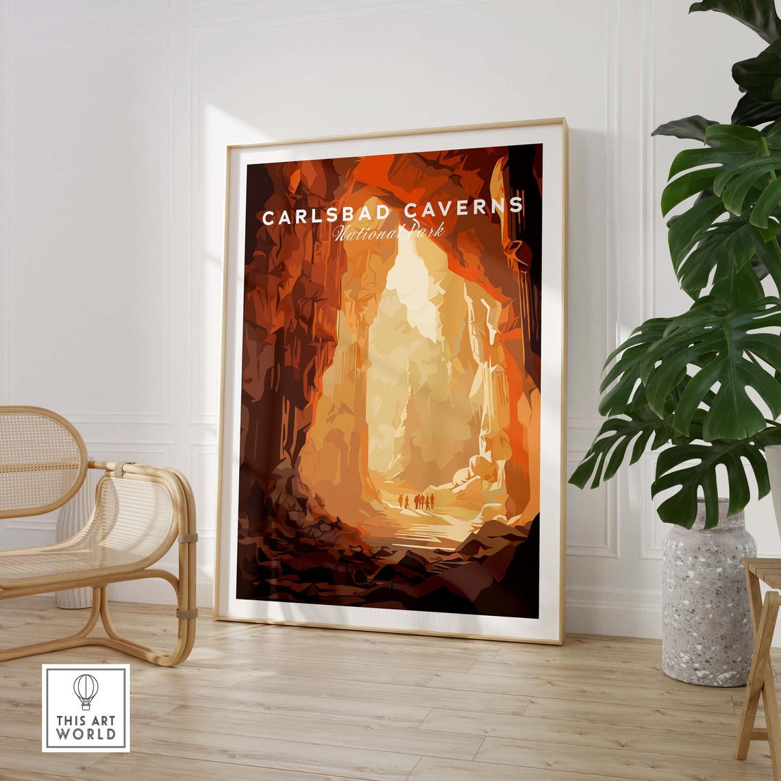 Carlsbad Caverns National Park Cave Interior Light Art Poster - Image 3