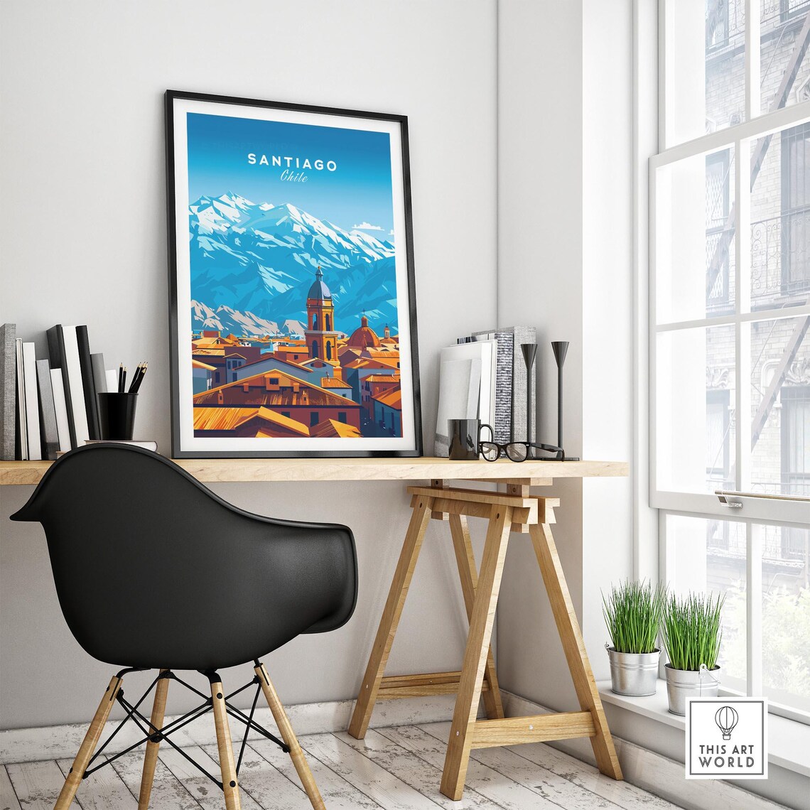 Santiago Travel Poster, Chile Artwork Print - Image 4