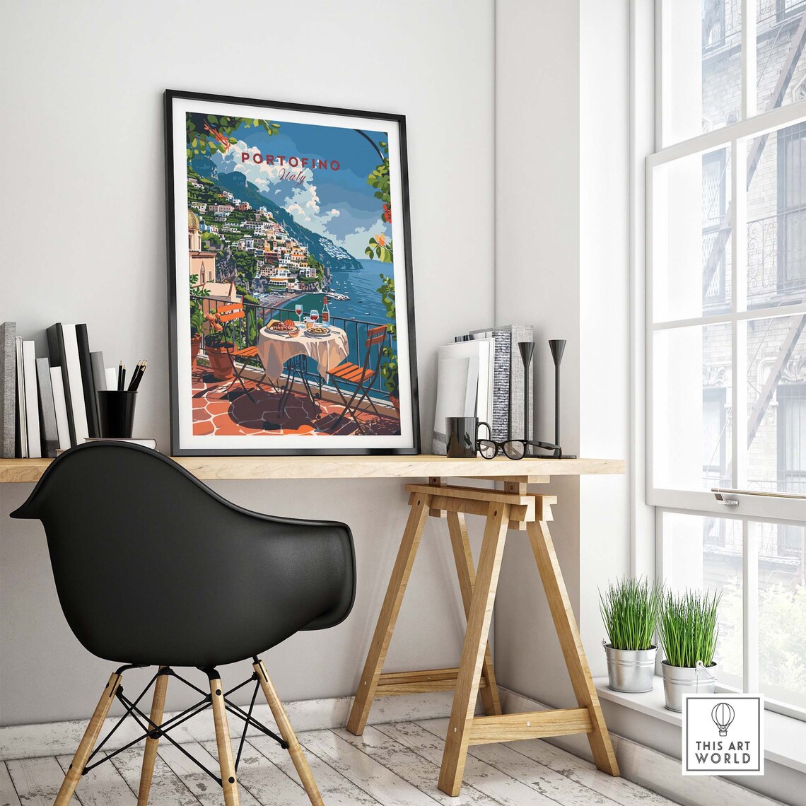 Portofino Travel Poster, Italy Wall Art Print - Image 4