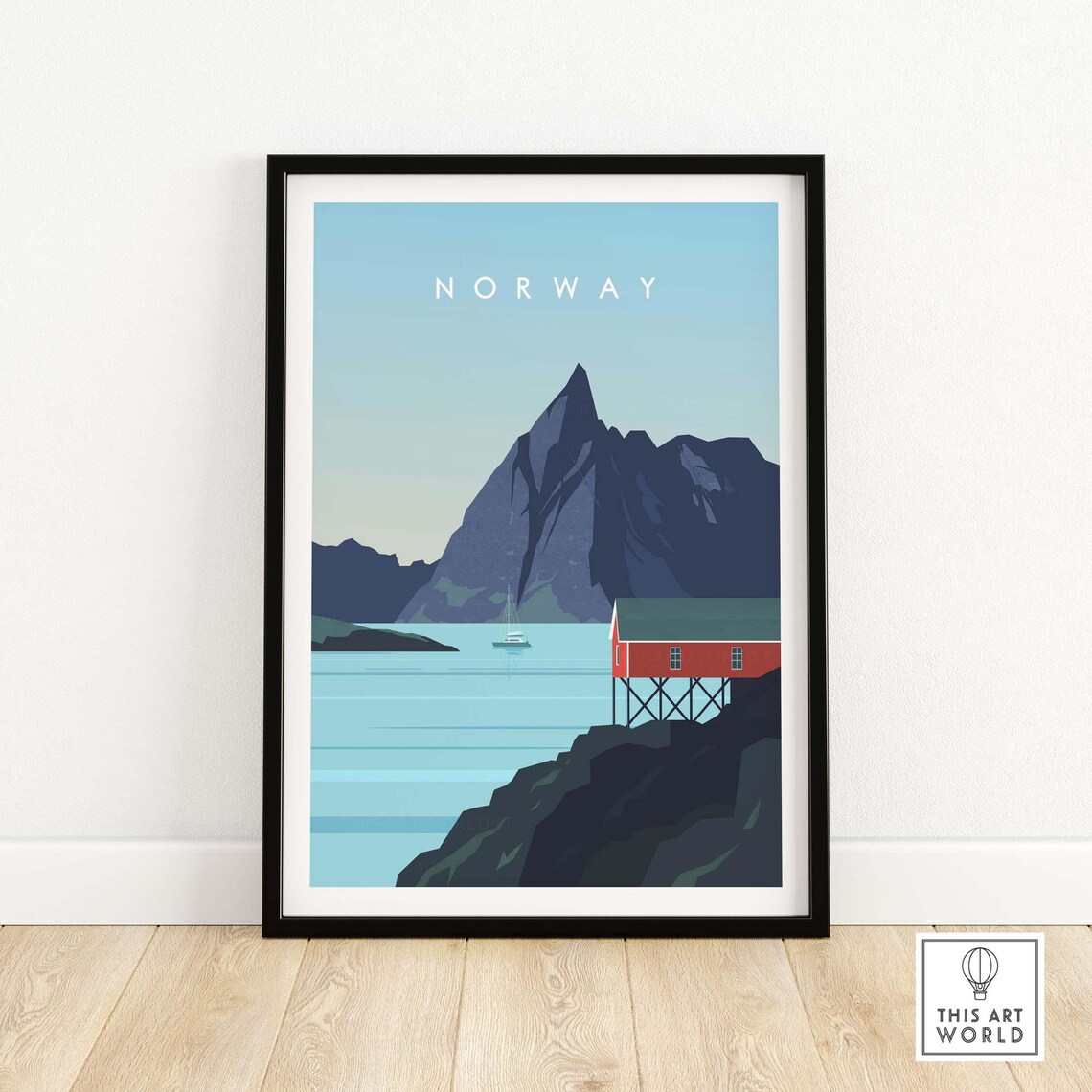 Norway Travel Poster, Scandinavian Wall Art Print