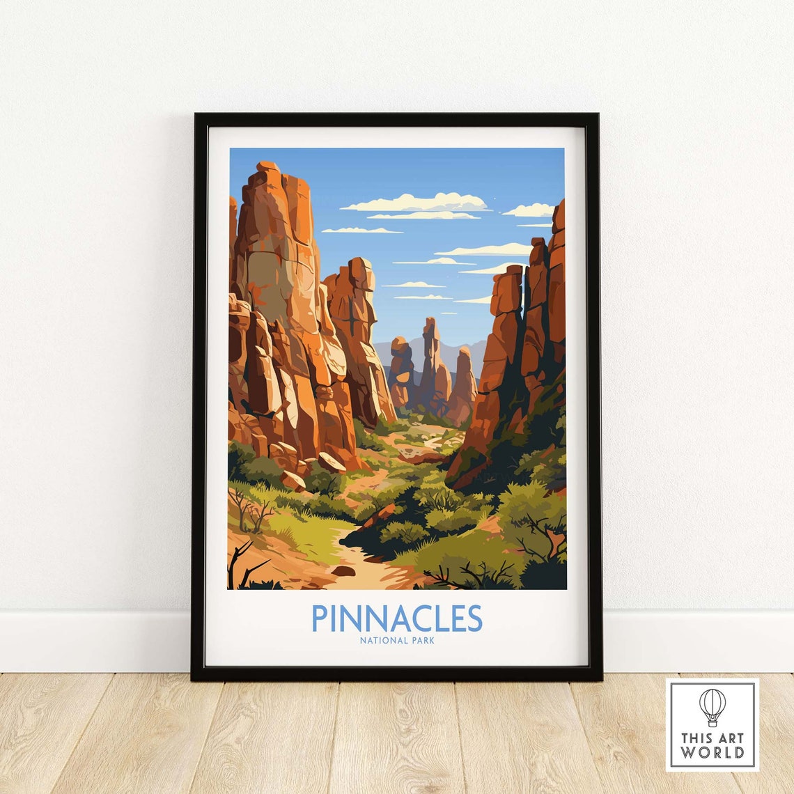 Pinnacles National Park Towering Rock Formations Desert Poster