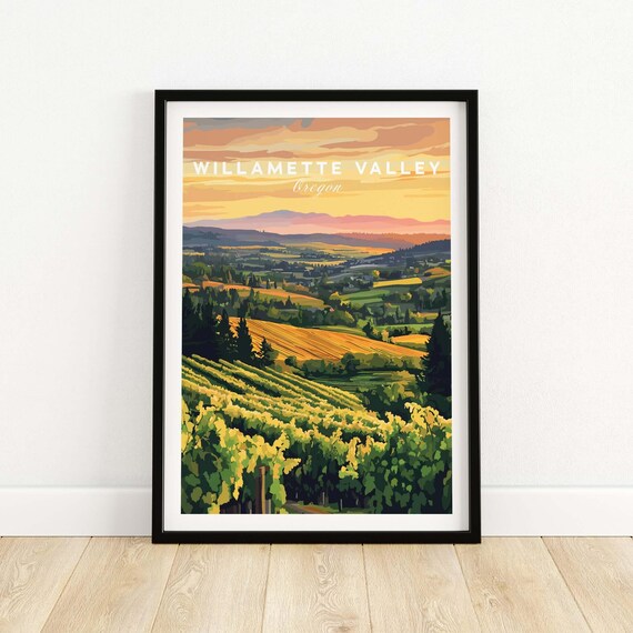 Willamette Valley Wine Country Gift Illustration