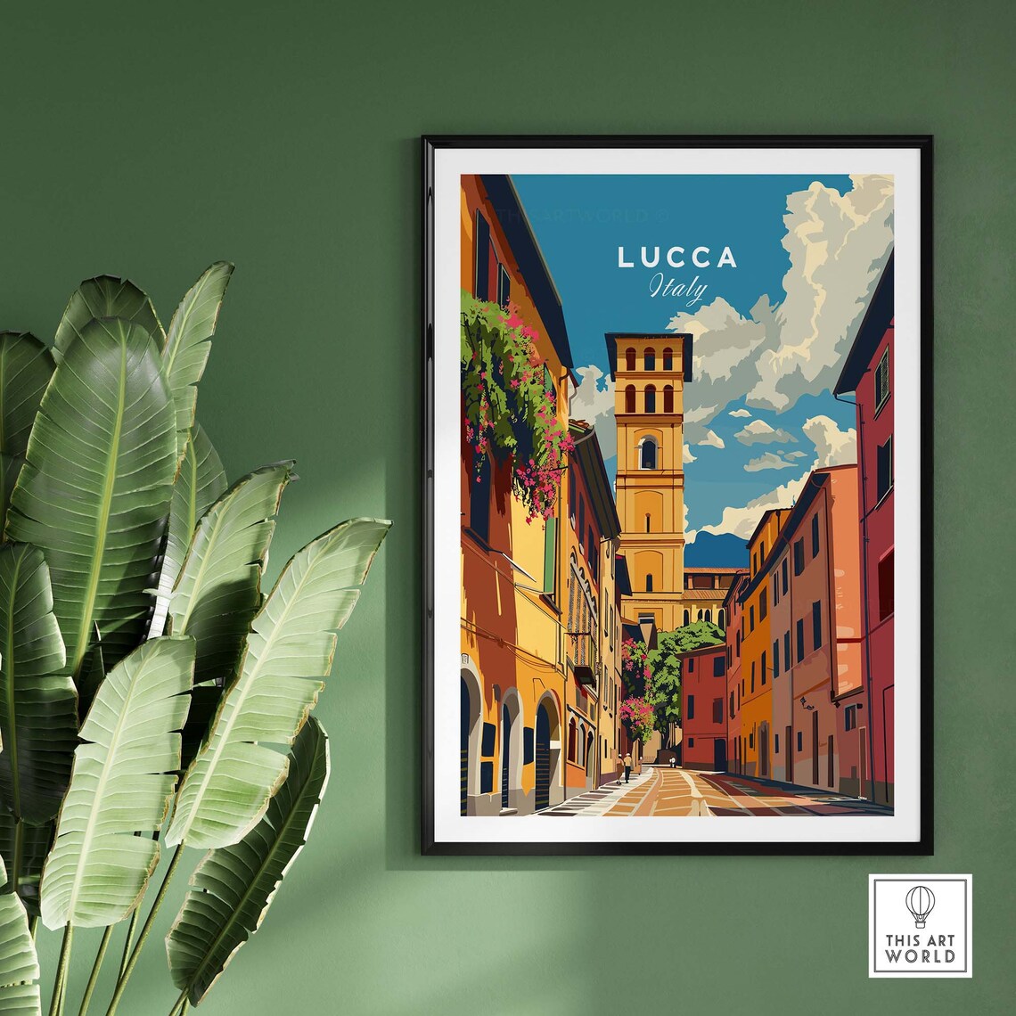 Lucca Travel Poster, Tuscany Italy Wall Art Print - Image 2