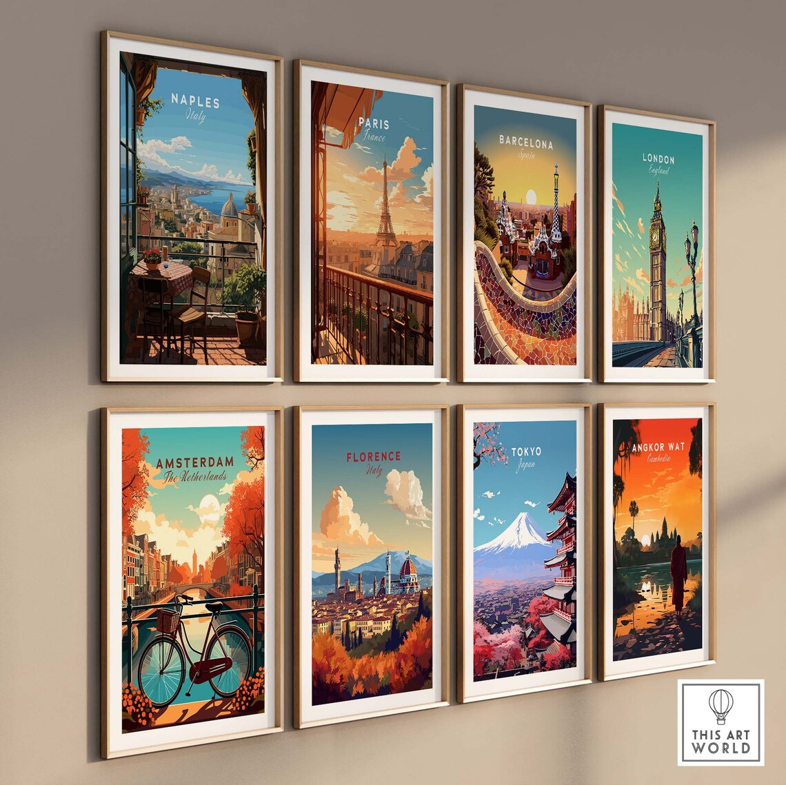 Naples Italy Travel Poster, Illustration Art Print - Image 3