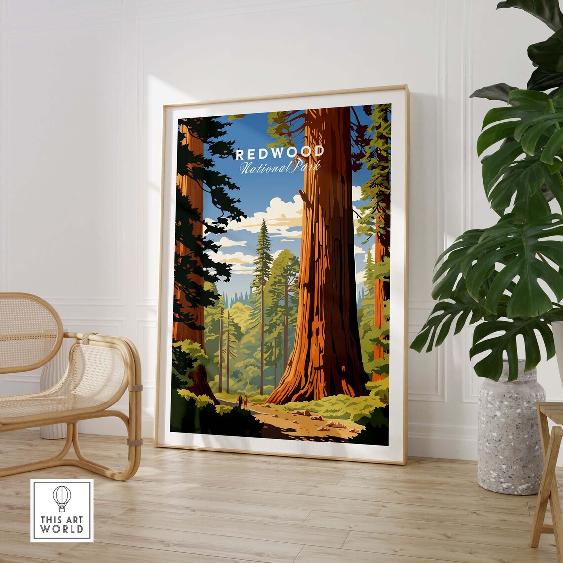 Redwood National Park Travel Poster Art Print - Image 3