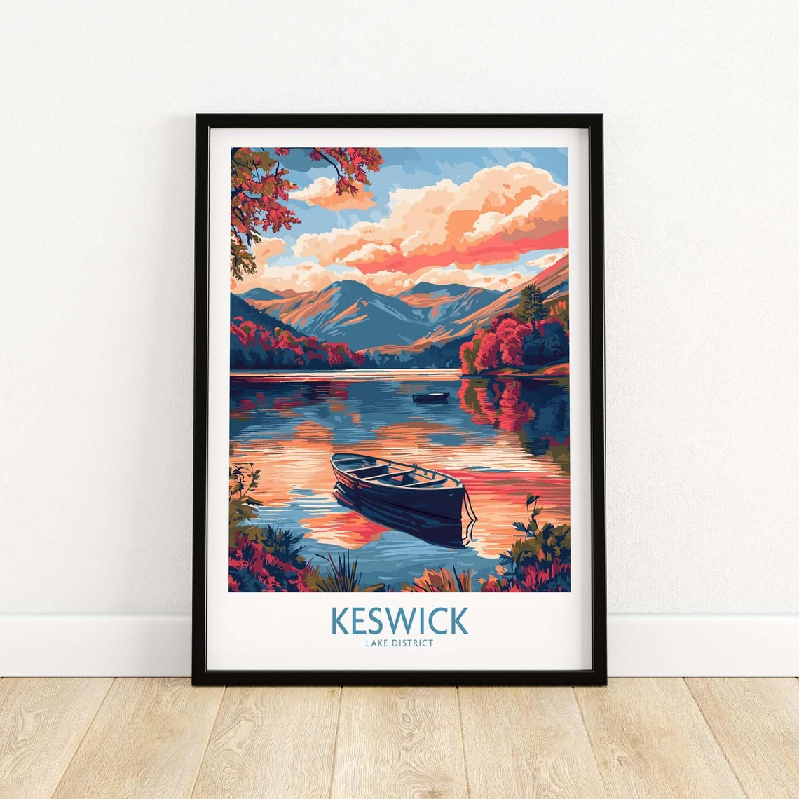 Keswick Lake District Travel Poster, Wall Art Print - Image 5
