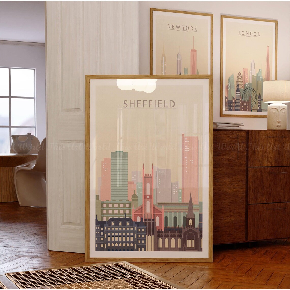 Sheffield Skyline Print, Cityscape Travel Poster - Image 3