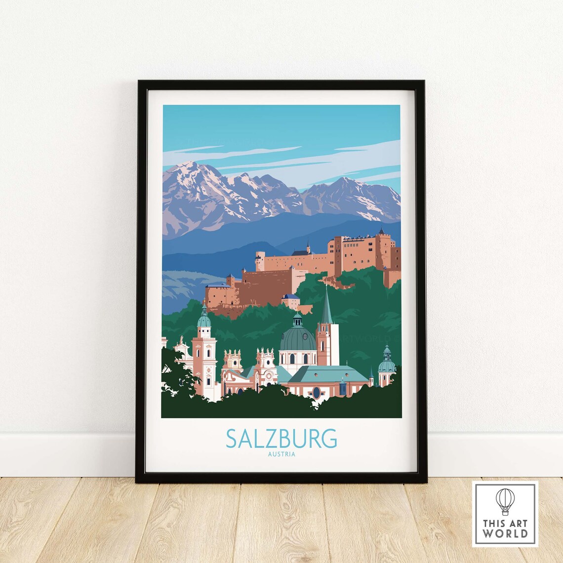 Salzburg Austria Travel Poster, Wall Art Print