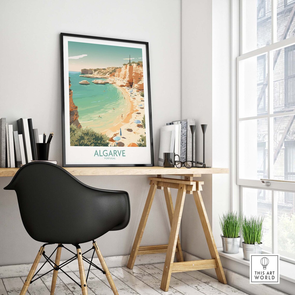 Algarve Portugal Golden Cliffs Beach Coves Summer Travel Poster - Image 4