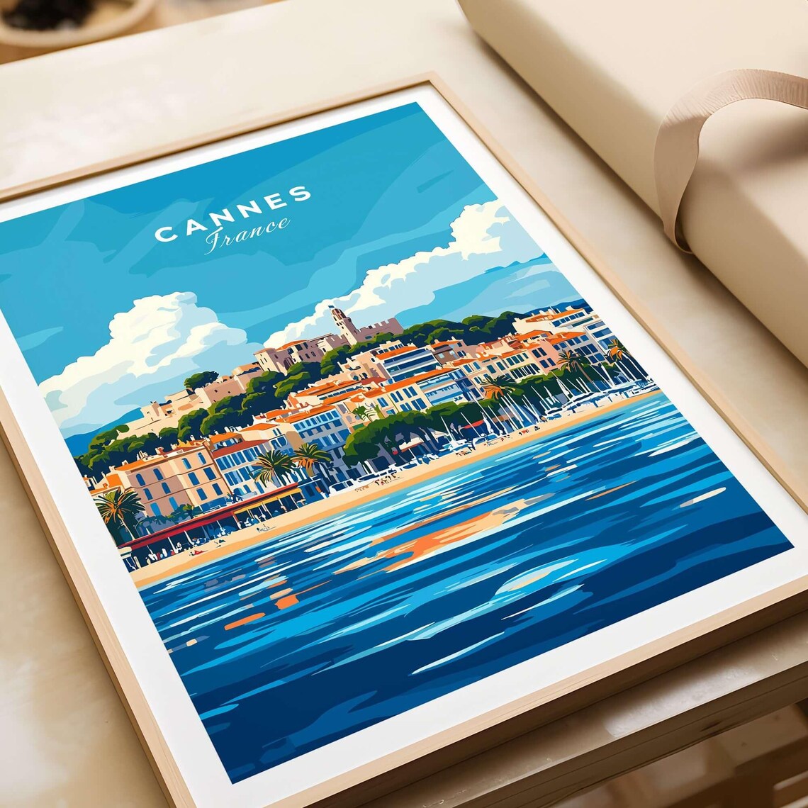 Cannes France French Riviera Waterfront Vintage Travel Poster - Image 4