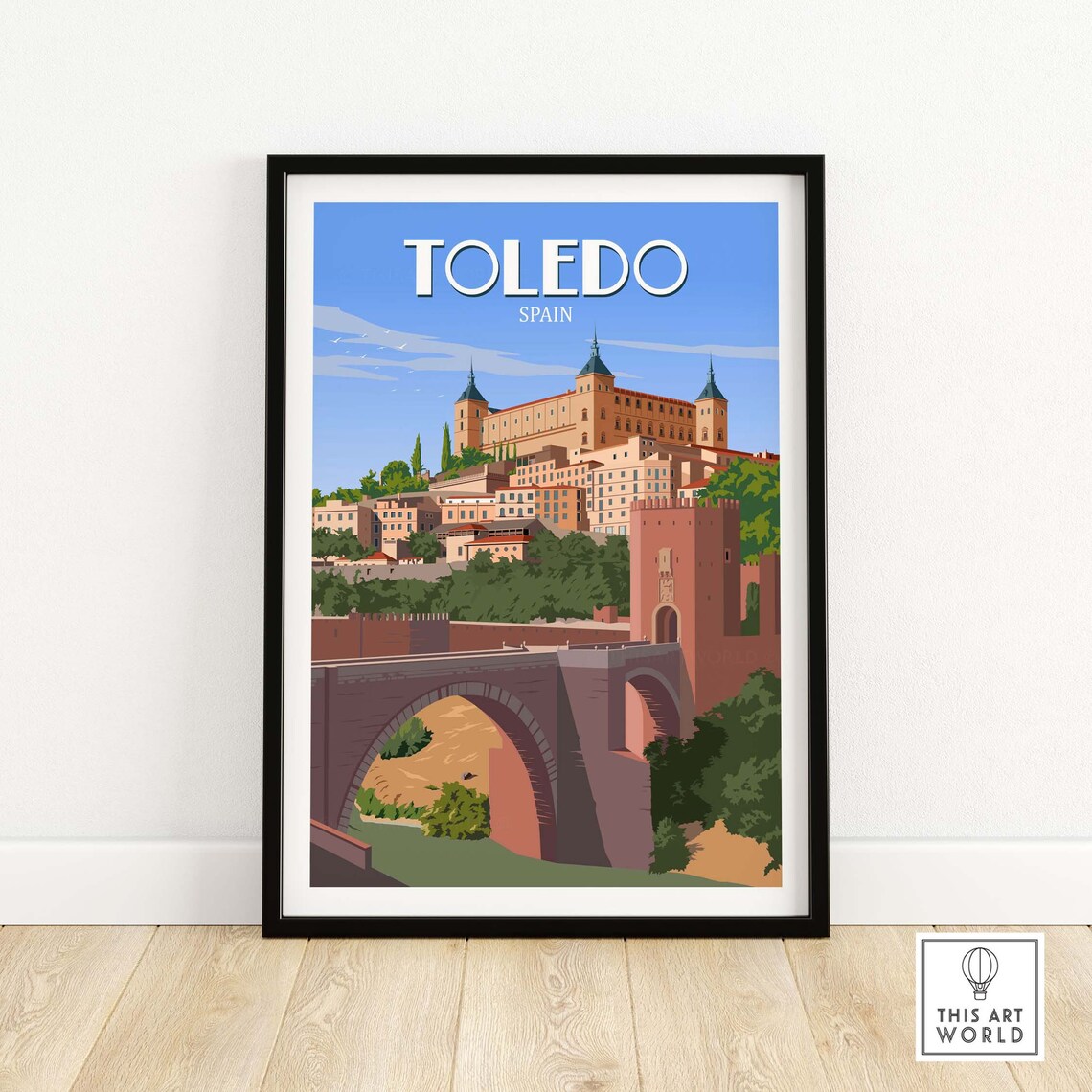 Toledo Spain Travel Poster, Wall Art Decor