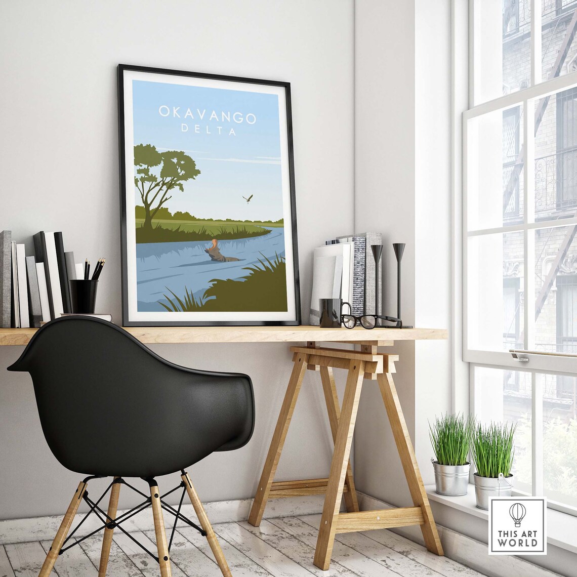 Okavango Botswana Travel Poster, Africa Wall Art - Image 4