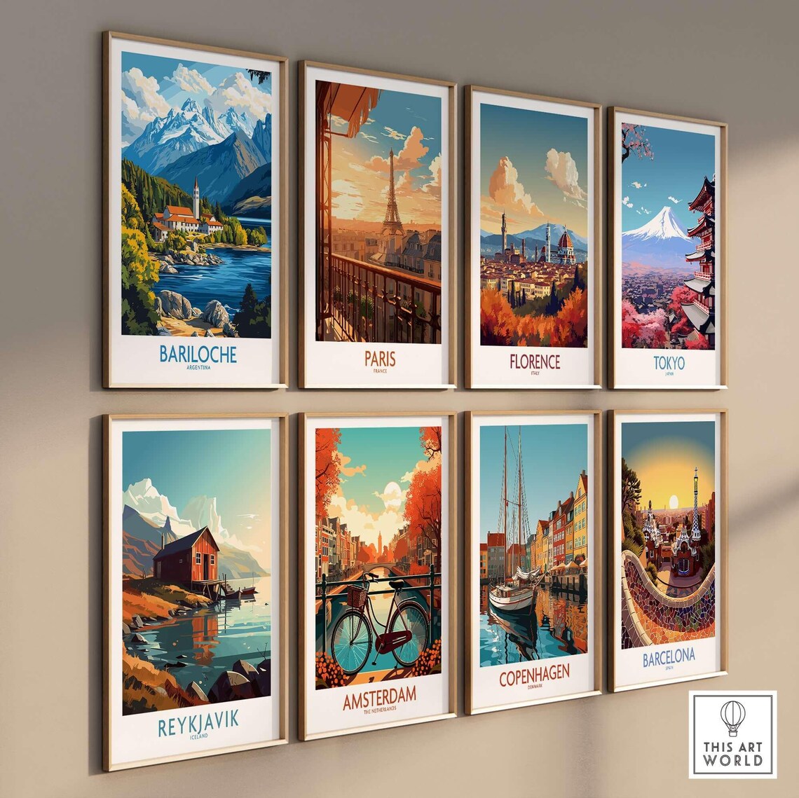 Bariloche Argentina Lakeside Church Mountain Shore Travel Poster - Image 3