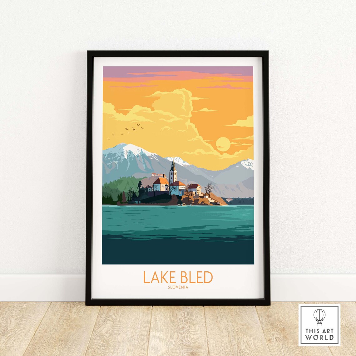Lake Bled Poster Slovenia Gift Travel Poster