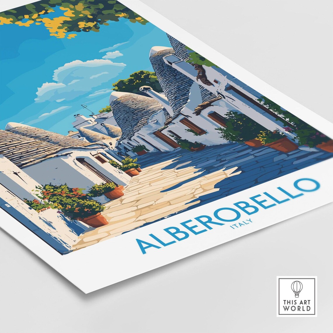 Alberobello Italy Trulli Houses Cobblestone Street Travel Poster - Image 4