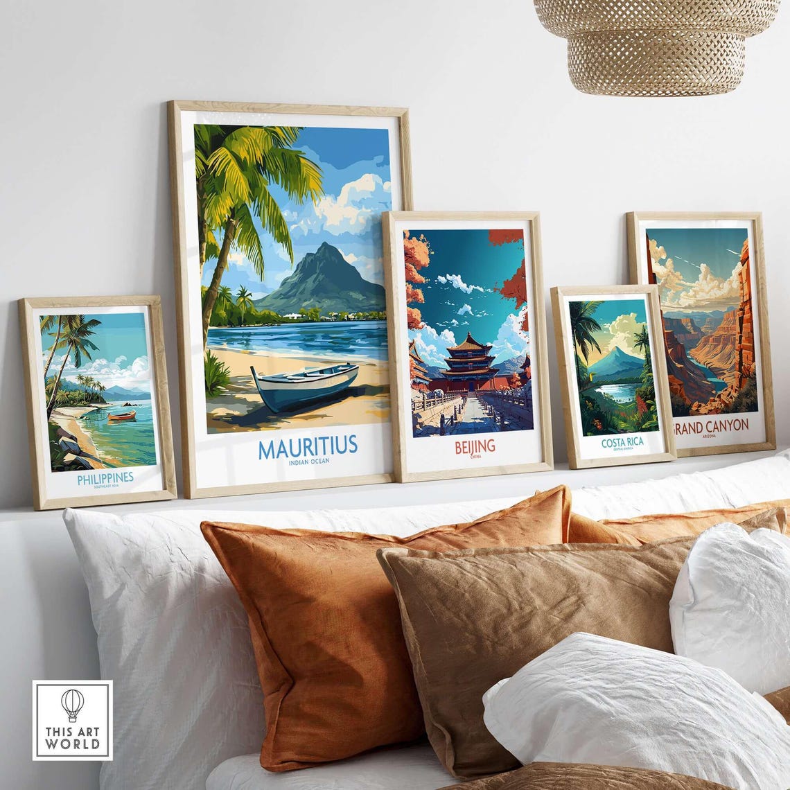 Mauritius Beach Travel Poster, Tropical Island Seashore - Image 3