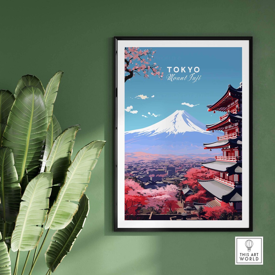 Mount Fuji Travel Poster, Japan Landscape Print - Image 2