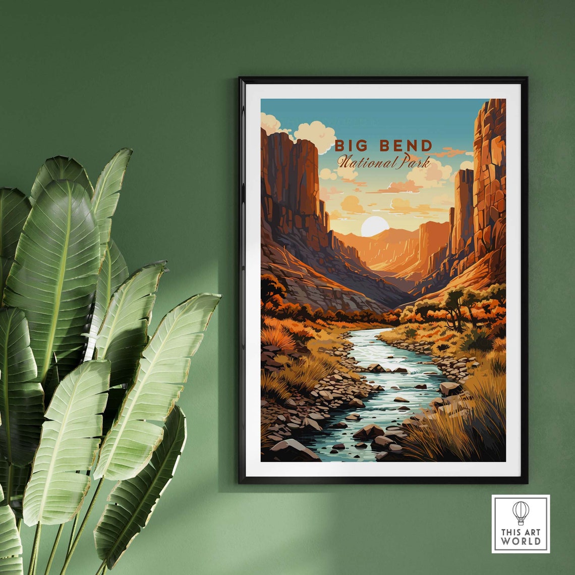 Big Bend National Park Texas Canyon River Sunset Scene Poster - Image 2