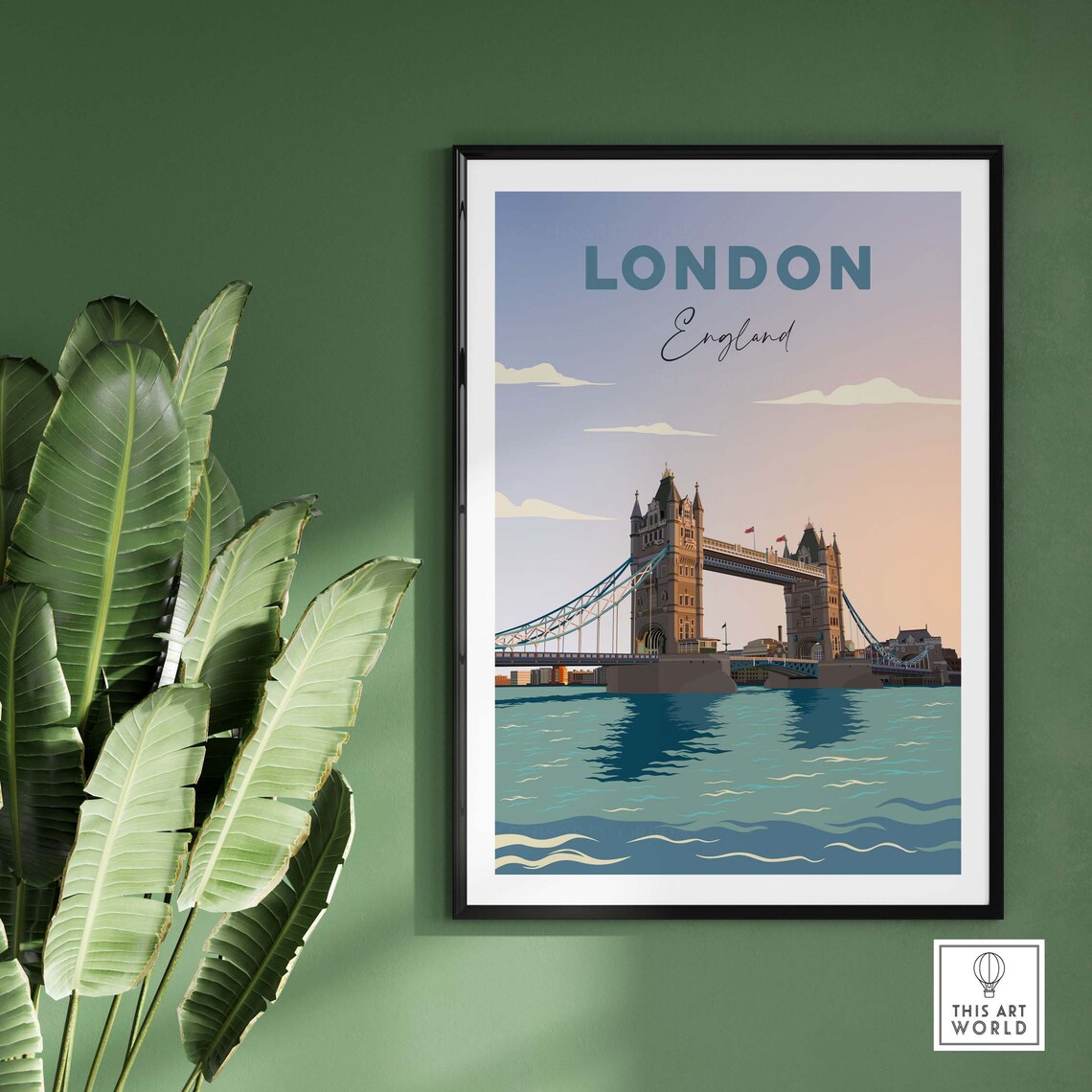 London Bridge Travel Poster, London Wall Art - Image 2