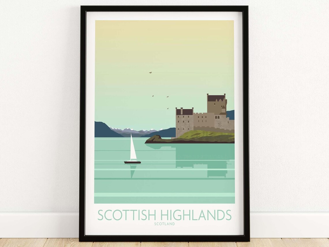 Scottish Highlands Minimalist Travel Poster Art Print