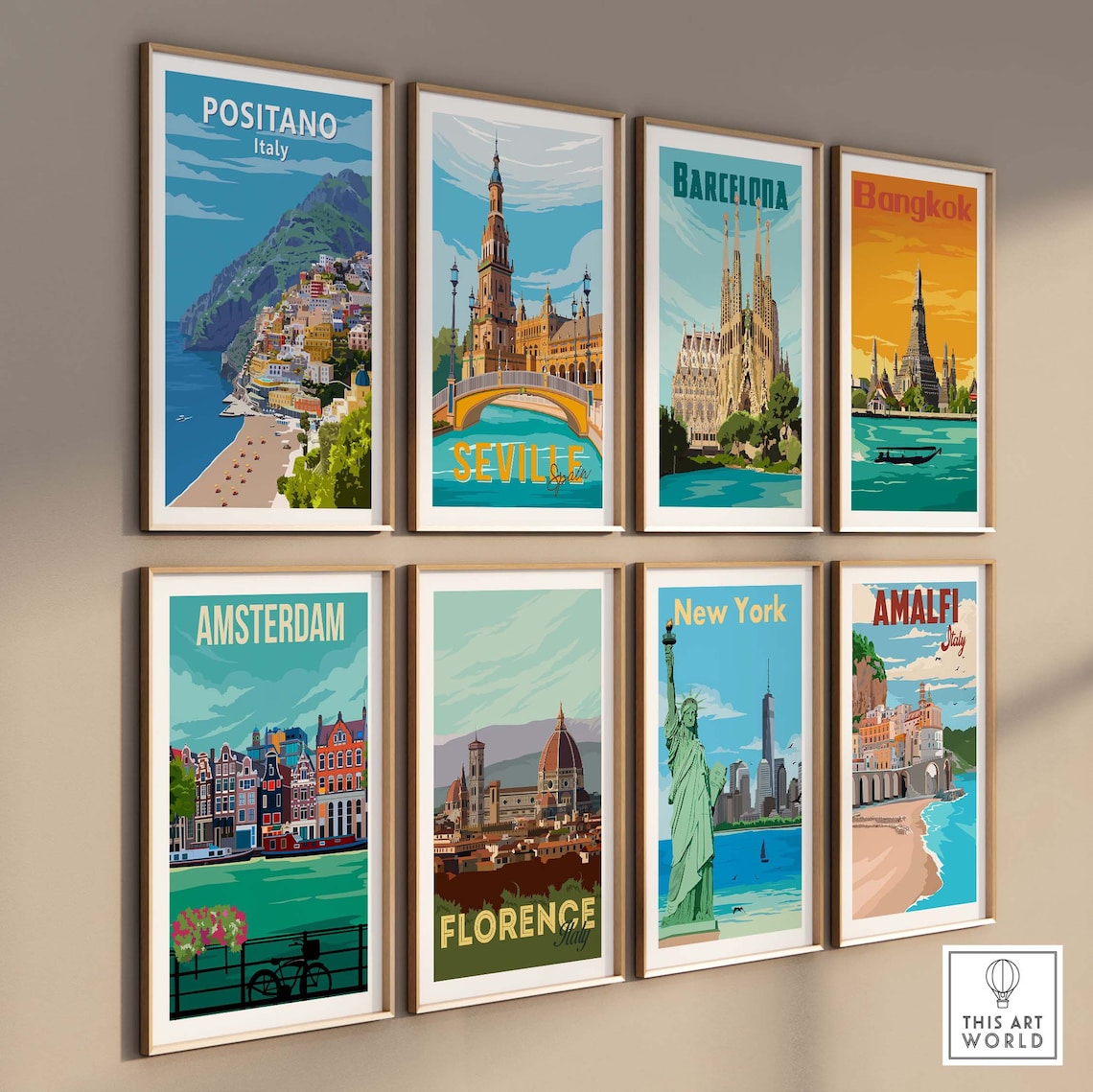 Positano Vintage Travel Poster, Italy Wall Art - Image 3
