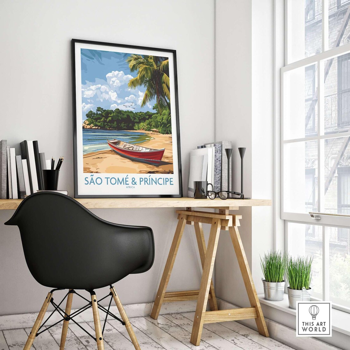 Sao Tome Travel Poster, Africa Home Decor - Image 4