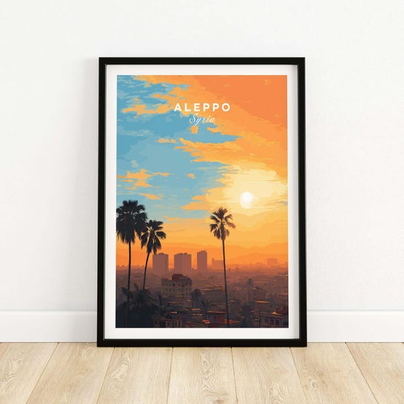 Aleppo City Print Syrian Sunset Wall Travel Decor Art Middle Eastern Landscape Wanderlust Gift Home Office Display