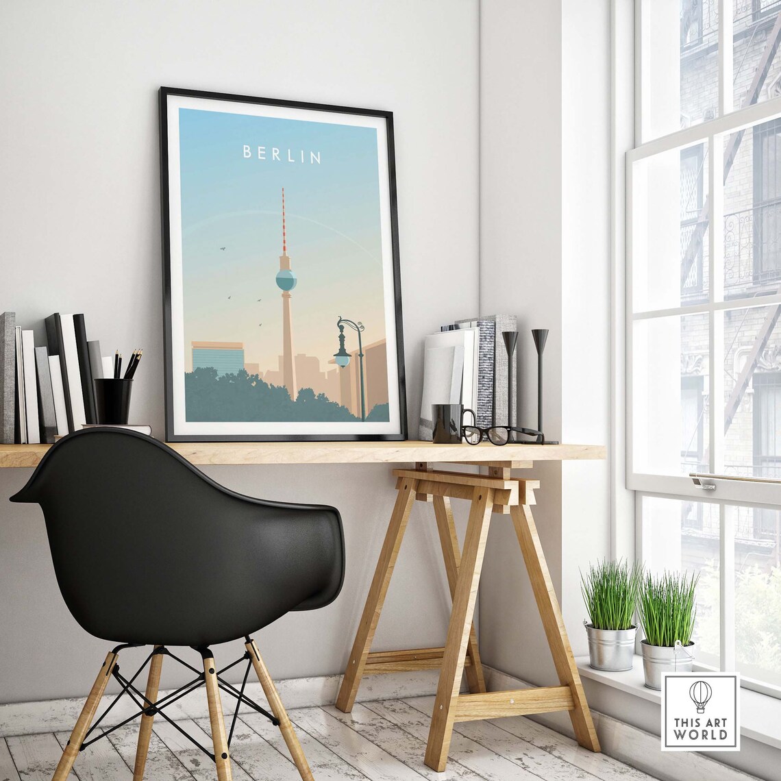 Berlin Minimalist Travel Poster, Skyline Cityscape - Image 4