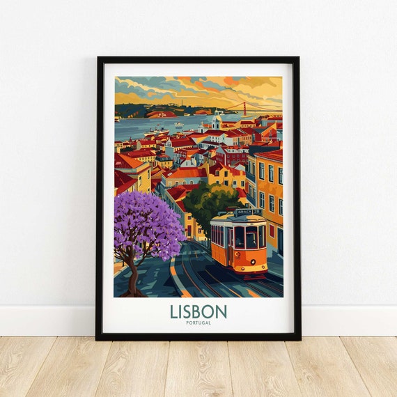 Lisbon Art Print, European Travel Poster