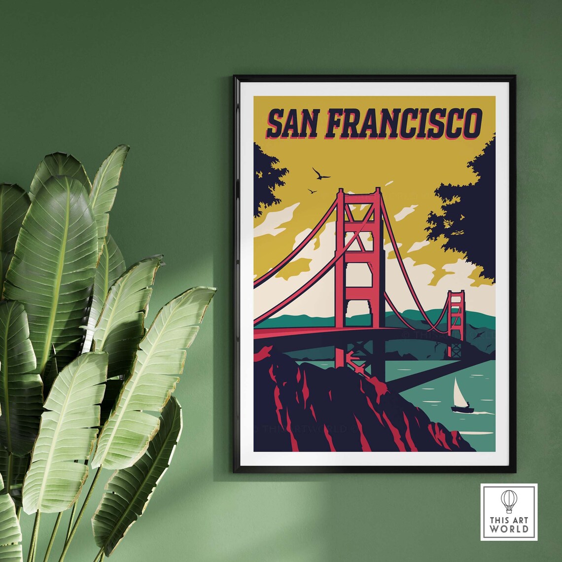 San Francisco Vintage Travel Poster, California Wall - Image 3