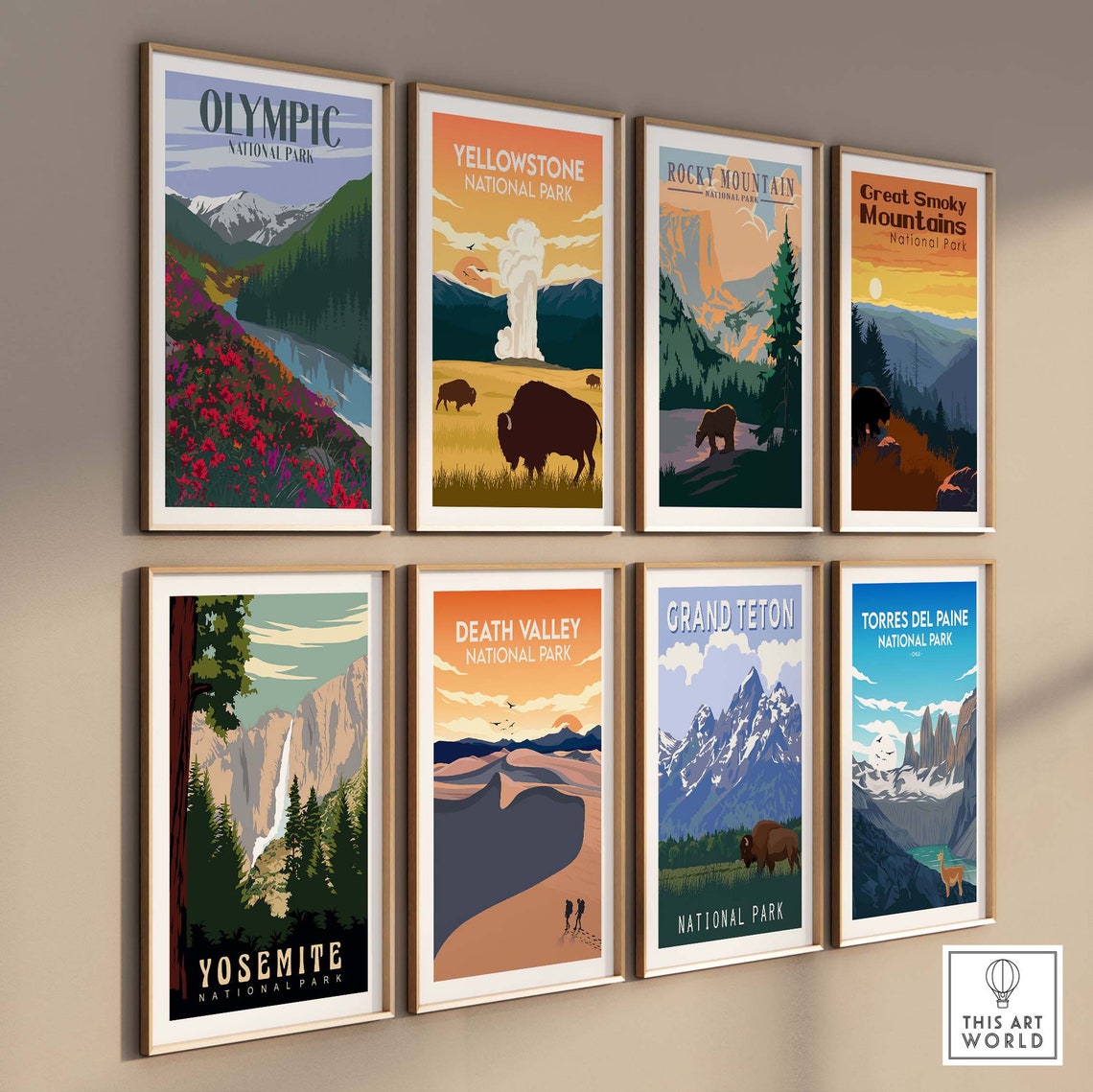 Olympic National Park Wildflower Meadow River Mountain Poster - Image 3
