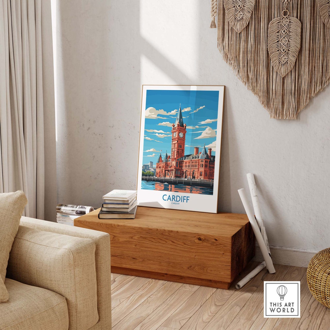 Cardiff Wales Pierhead Building Clock Tower Bay Travel Poster - Image 3