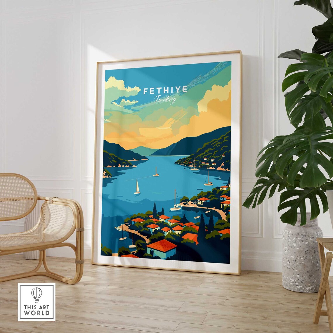 Fethiye Turkey Modern Travel Poster, Wall Decor - Image 2
