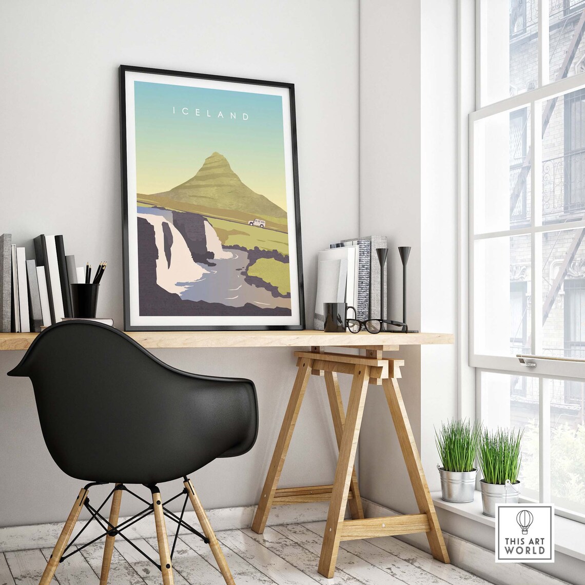 Iceland Travel Poster, Mount Kirkjufell Wall Art - Image 4