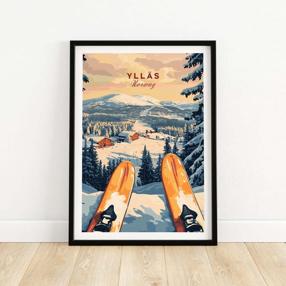 Ylls Ski Resort Print Norway Mountain Landscape Poster