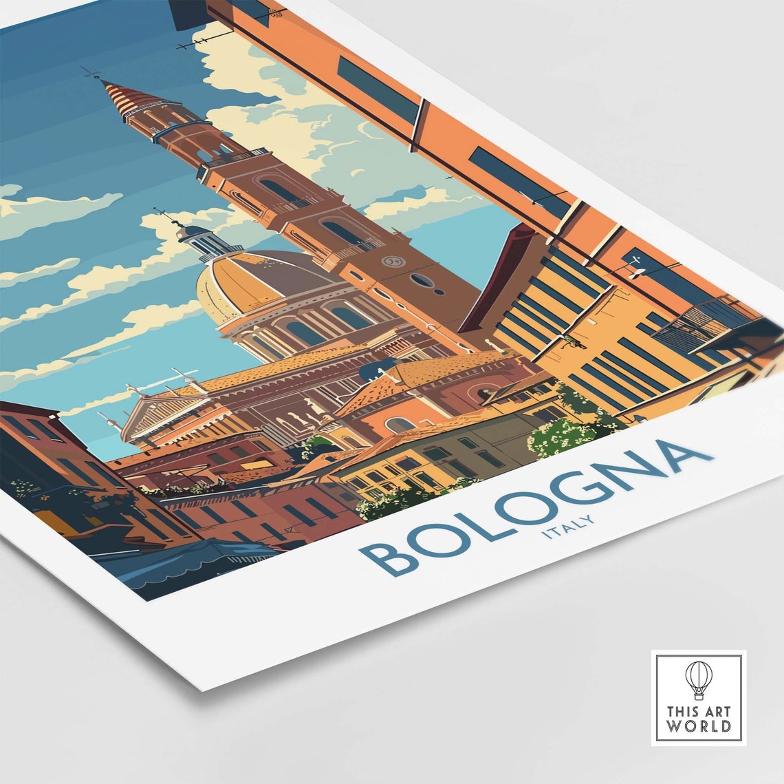 Bologna Travel Print Bologna Wall Art Print Italy Home Decor Bologna Artwork Poster Gift Bologna Illustration Art Lover Italy Print - Image 4