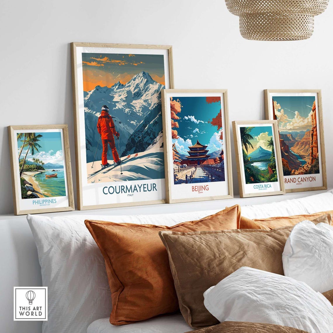Courmayeur Italy Ski Resort Travel Poster - Image 3