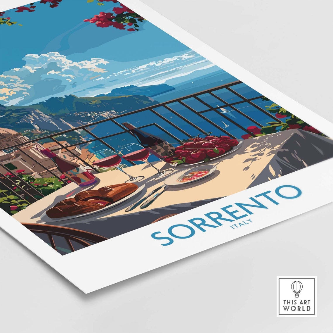 Sorrento Travel Poster Italy Travel Poster Sorrento Artwork Poster Gift Italy Home Decor Sorrento Illustration Art Lover Italy Print - Image 4