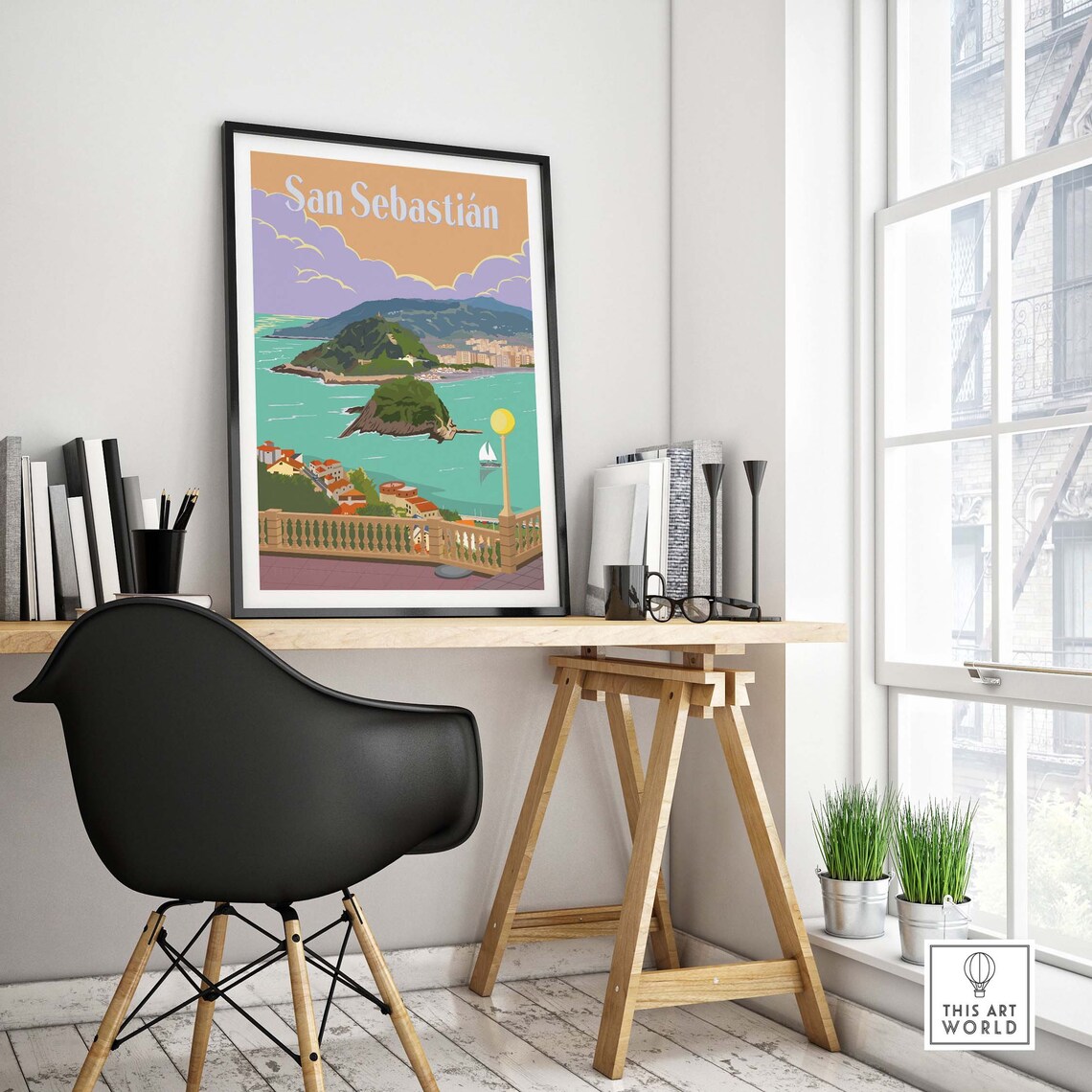 San Sebastian Travel Poster, Donostia Spain Art Print - Image 4