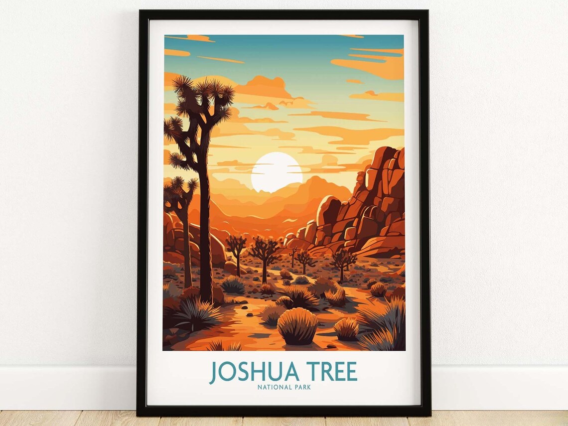 Joshua Tree Travel Poster, National Park Art Print