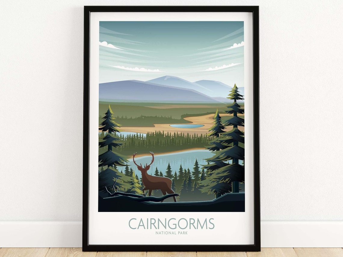 Cairngorms National Park Scottish Highlands Travel Poster