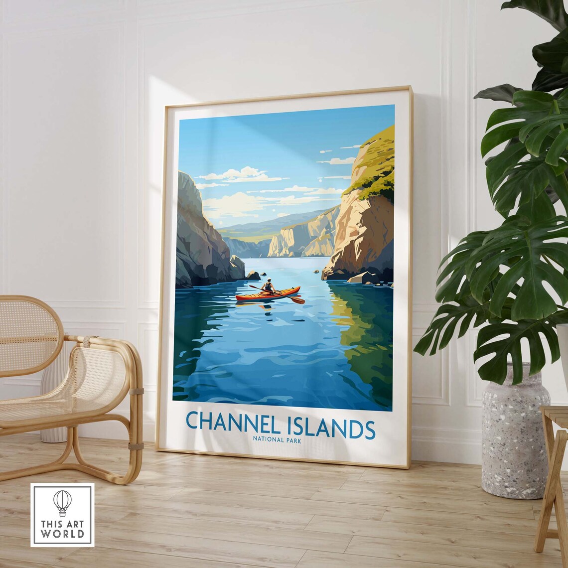 Channel Islands National Park Sea Kayak Cliff Cove Travel Poster - Image 3