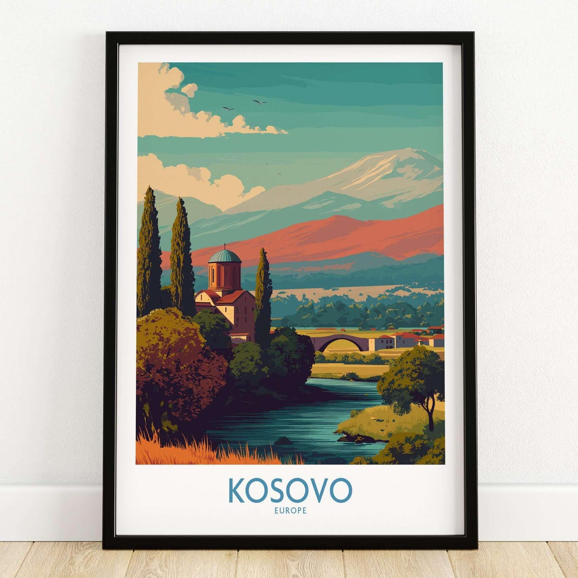 Kosovo Snowy Mountain Art Print Balkan Landscape Unframed
