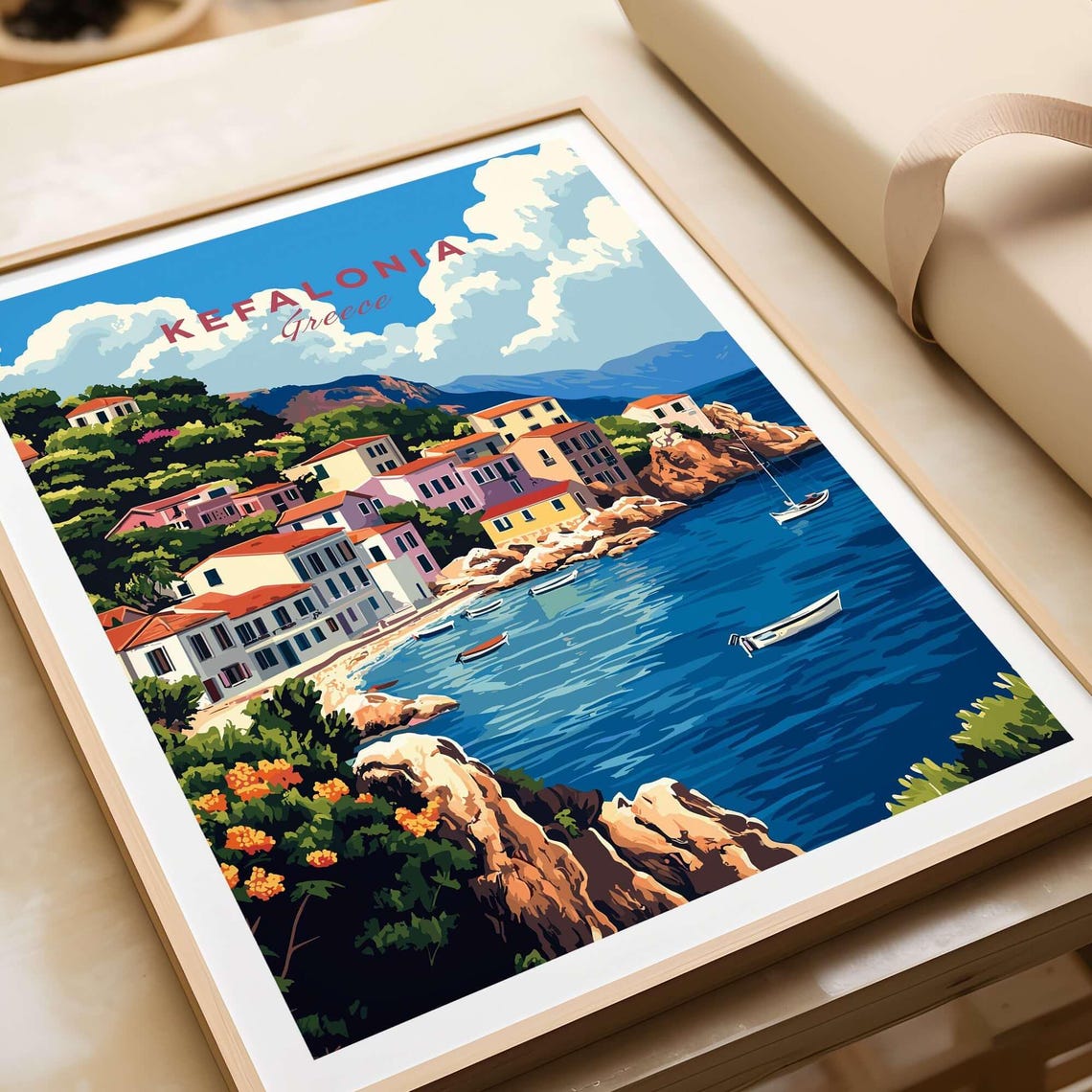 Kefalonia Art Print Kefalonia Travel Print Wall Art Greece Wall Hanging Home Decor Kefalonia Art Lover Gift Kefalonia Birthday Present - Image 4