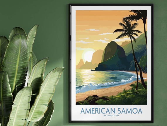 Samoa Poster National Park Wall Art Print Birthday Present Home Decor Gift Nature Artwork Illustration