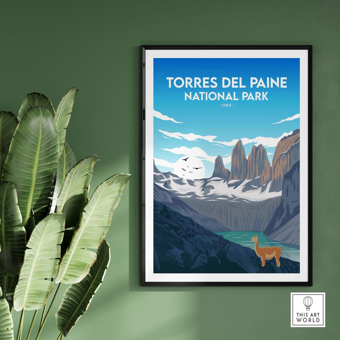 Torres Del Paine Chile Travel Poster, Patagonia - Image 2