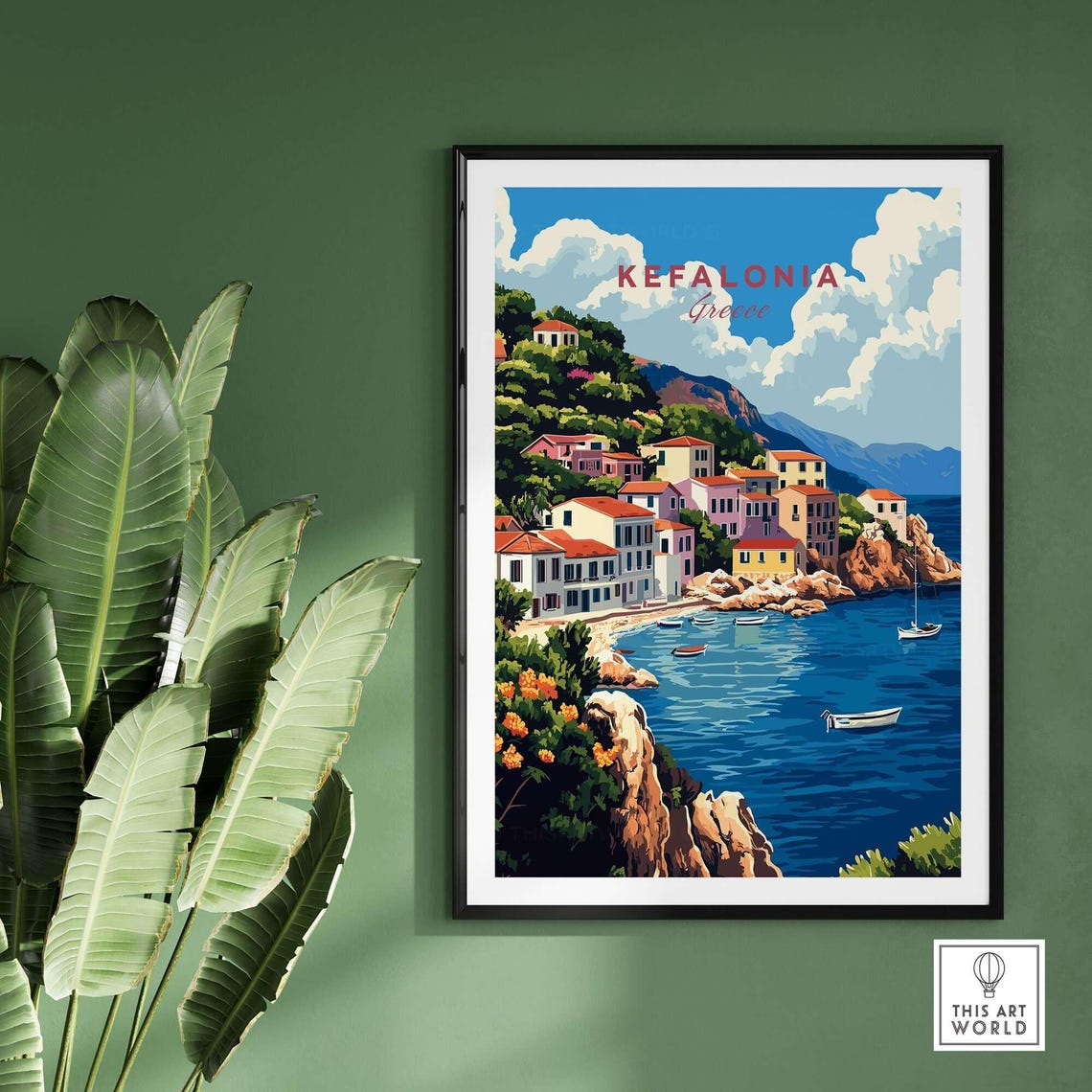 Kefalonia Art Print Kefalonia Travel Print Wall Art Greece Wall Hanging Home Decor Kefalonia Art Lover Gift Kefalonia Birthday Present - Image 2