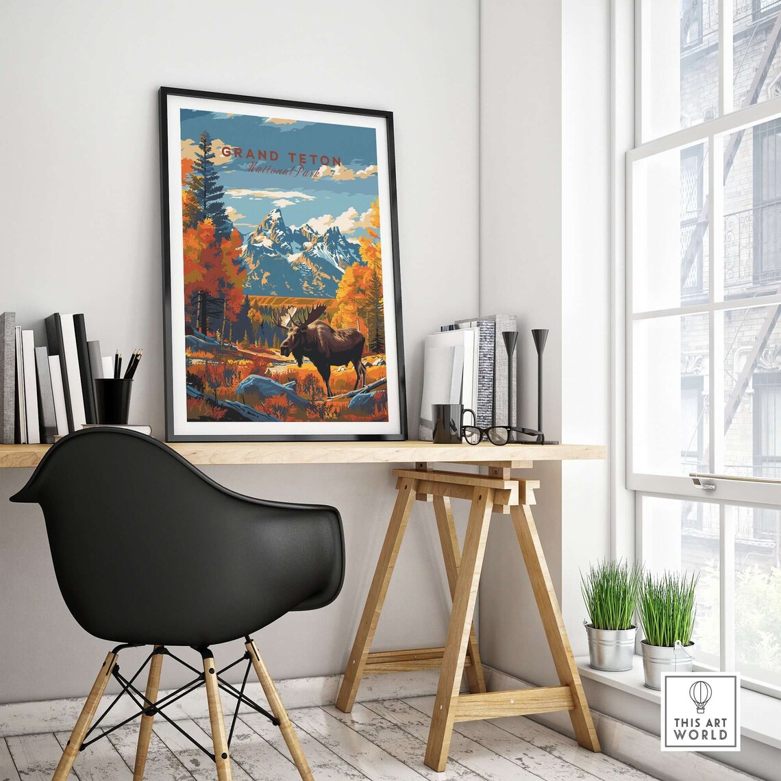 Grand Teton National Park Moose Autumn Peaks Wyoming Wilderness Poster - Image 4